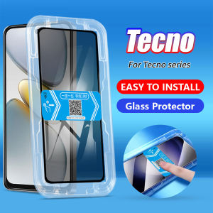[ติดตั้งง่าย] คลุมทั้งหมดกระจกนิรภัยใสป้องกันแสงสีฟ้าความเป็นส่วนตัวป้องกันการสอดแนมสำหรับ Tecno Spark 10 20 20C 30C Go 1 2023 2024 Pop 9 Pova 6 Camon 30 Pro 4G 5G โปรจอปกป้อง