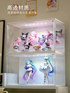 Led Popmart Display Box Acrylic Display Case Bag Storage Box With Light Led Box Bag Organiser