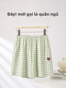 MiiOW | Quần short ngủ cotton nguyên chất cho nữ mùa hè 2025 Quần dài vừa vặn thoải mái Quần mặc nhà thường ngày có thể mặc ngoài trời