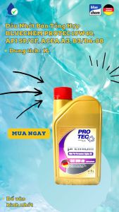 Dầu Nhớt Bán Tổng Hợp BLUECHEM PROTEC 10W40 API SP/CF ACEA A3 B3/B4-08 – 10W40 PREMIUM SEMI SYNTHETIC PROTEC - 1 Lít