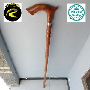 tongkat jalan kayu kelor emas motif cula profil premium C03