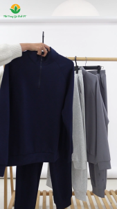 Bộ đồ cotton dệt kim nam thu đông quần dài áo dài tay thời trang Việt Thắng - B50.5171