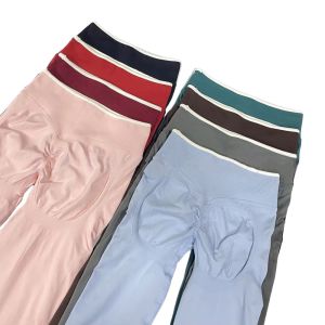 Womens Leggings Yoga Leggings Waist White Border Seamless Sweatpants Fitness Windproof Four Seasons Christmas Exercise Pants