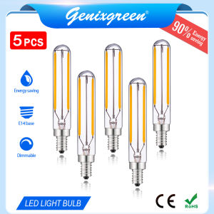 Retro warm white T20 long tube LED bulb E14 2W dimmable bulb 220V 5pcs set