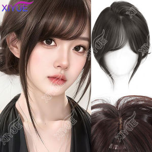 Synthetic Invisible Seamless Head Straight Hair side-swept bangs Bangs Head Overhead Natural Invisible Replacement Cover White