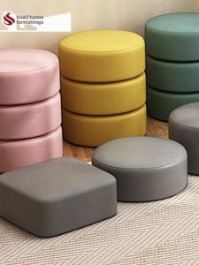 Fabric Low Stool Wooden Footstool Childrens Shoe Changing Stool