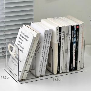Transparent Desk Book Stand Holder Organizer Plastic Material Fixed Desk Book Separator Student Essential School Supply