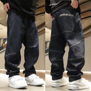 กางเกงยีนส์ทรงหลวมๆ สไตล์ใหม่สำหรับผู้ชายในฤดูใบไม้ร่วง กางเกงขายาวทรงตรงลำลองที่สวมใส่สบาย กางเกงยีนส์ทรงตรงลำลองสำหรับผู้ชาย