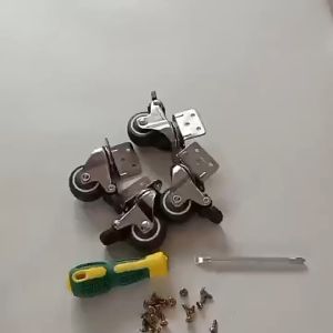 Bánh xe cao su đế chữ L chống ồn bánh xe nội thất gỗ 40mm có vòng bi