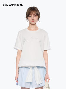 ANN ANDELMAN | Shiny Drill Letter Design Sense T-Shirt