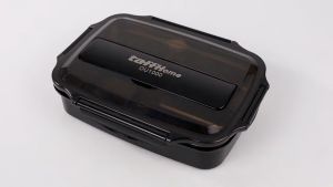 TaffHOME Kotak Makan Lunch Box Stainless Steel 3 Grid 1L - OU1000 hitam