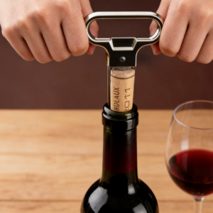 Wine Bottle Opener Pump Set – Stainless Steel Waiters Corkscrew with Foil Cutter Easy Pull Handheld Tool for Kitchen & Bar