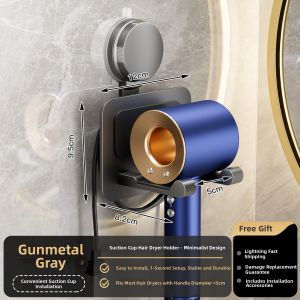 MOSHANG | Suction Cup No-Drill Hair Dryer Holder Bathroom