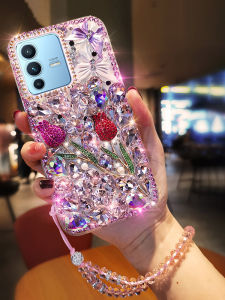 Luxury Full Cover Diamond Encrusted Soft Shell Case for Vivo S12 S15 S15e S16 Y76S Y33S Protective Cover Anti-Fall Water Diamond