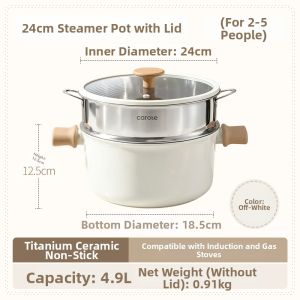 CAROTE | Non-Stick Large Capacity Multipurpose Soup and Stew Pot Suitable for Electric and Gas Stoves