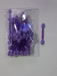 50PCS Double-Ended Eyeshadow Sponge Applicators Purple Disposable Makeup Brushes for Eyeshadow Concealer Nail Art & Eyebrow