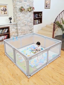Baby Safety Fence Kids Playpen Indoor Outdoor Foldable Playpen with Breathable Mesh Stainless Steel Bracket Playground Children Easy Install Portable
