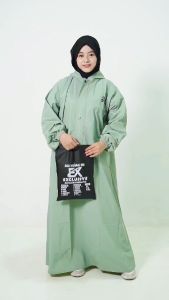 JAS HUJAN WANITA model GAMIS Bahan PVC Tebal Kuat Lentur