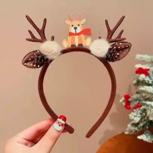 Christmas Theme Adult Hair Accessories Hat Headband Party Decoration Photo Prop Triangle Shape Fabric Hairband for Women