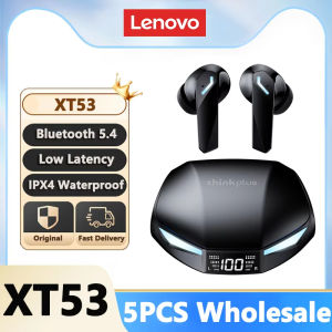 5PCS Lenovo XT53 Wireless Earphones Bluetooth 5.4 LED Digital Display HiFi Sport Earbuds Low Latency Gaming Headphones Wholesale