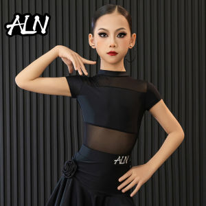AILANGNA | Latin Dance Costume for Girls Short Sleeve Training & Performance Top