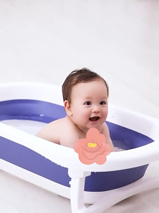 Baby Bath Tub & Bath Net 0-6 Years Newborn Baby Bathtub Bathmat for Kids Folding Bathtub Set Adjustable Non-Slip Bathtub Portable Baby Bathtub