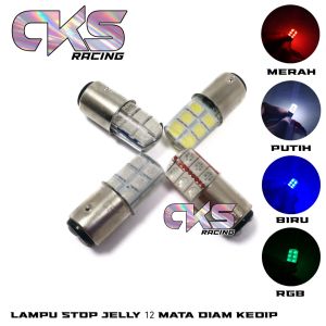 Lampu Stop Rem Belakang 12 Mata LED Jelly Flash Kedip Stoplamp Jelly 12 Mata Flash Kedip
