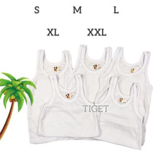 4 / 6 PCS Singlet kaos dalam bayi / anak Balita PAUD TK SD  cewe Cowok putih polos S M L XL XXL termurah Daishin