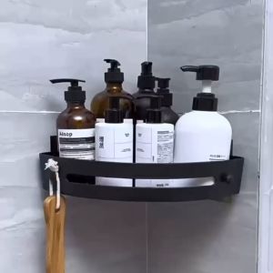 ชั้นวางห้องน้ำ ชั้นวางของติดผนังเข้ามุม ชั้นวางของในห้องครัว ที่วางของเข้ามุมสามเเหลียม ไม่ต้องเจาะผนัง