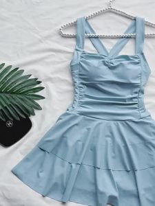 Áo tắm tắm suối nước nóng mẫu mới 2025 áo tắm nữ liền thân mỏng che bụng kín đáo có áo bơi size lớn