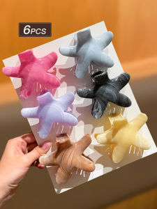6pcs Womens Fashionable Cute Star Shaped Hair Accessories Claw Clips for Daily Use Ladies Gift Recommendation