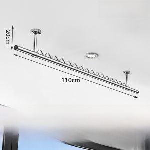 Balcony Clothes Drying Rod Stainless Steel Fixed Top Installation Clothes Drying Rack Single Pole Hanging Bar for Laundry Care