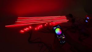 Symphony Car Ambient Light RGBIC Interior Decoration LED Strip Acrylic 213Color Neon Streamer Atmosphere Lamp 18 in 1 12V By App