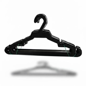 H2 BLACK PLASTIC HANGER 12 DOZEN (144 PCS.) FOR ADULT NON-SLIP