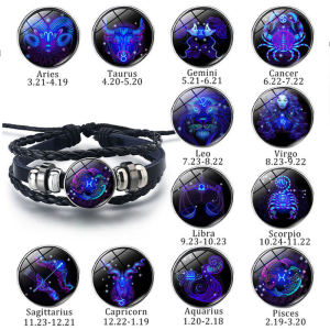 Corinna 12 Constellations Luminous Bracelet Mens And Womens Fashion Charm Bracelet COD