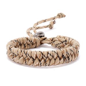 Unique Handmade Braided Bracelet Men Adjustable Weaven Paracord Ethnic Wide Braslet Bangles Camping Adventure Homme Hand Joias