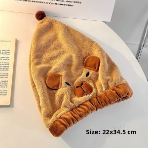 Super Absorbent Quick Dry Coral Fleece Hair Towel Cap Womens Hat Drying Cap Bath Cap for Shampooing Polyester Fiber