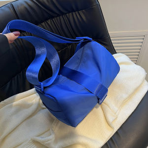 Nylon Bucket Bag Crossbody Sports Backpack for College Students Leisure Travel Single Shoulder Wide Strap Cool Trendy Bag