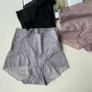 สูง เอว บริสุทธิ์ ผ้าฝ้าย ผู้หญิง ชุดชั้นในควบคุมหน้าท้อง เซ็กซี่ ลูกไม้ ชุดกระชับสัดส่วนยกก้นแบบไม่มีรอยต่อ กางเกงใน แฟชั่นเยาวชน