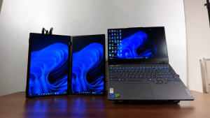 【SG Local Warehouse】VFLOW 14"/15.6" Dual Foldable Touch Screen Portable Monitor 1080P 107% sRGB USB-C HDMI Stacked Screen Extender DisplayLink Compatible Built-in Kickstand for Laptop PC Mac Windows【Delivered Whinin 72 Hours】