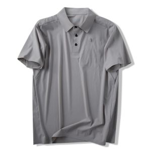 Laser Cutting Seamless Adhesive Classy Summer Cool Feeling Men Outdoor Casual Polo Collar Quick-Drying T-shirt Polo Shirt