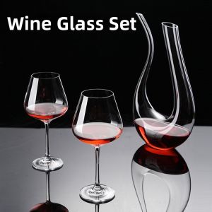 Professional Hand-blown Crystal Glass Harp Shaped Decanter