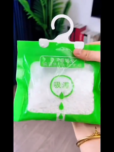 100pcs 80g/bagWardrobe Hanging Moisture Absorbent Bags Anti-Mold Desiccant Packets Closet Cabinet Dehumidifier Bag Keep Working Hanging Dehumidifier Bags Rain Drying Bag Wardrobe Hanging Hygroscopic Desiccant Bag Rainy season Essentials Household Hanging