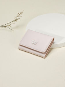 Korean Style Short Thin Three Fold Womens Wallet Multi Card Slot Card Holder Luxury Feel Money Clip Sweet Lady Style