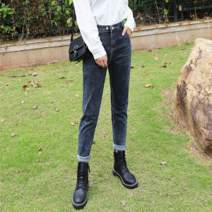 High Waist Slimming Denim Jeans Womens Spring Autumn New Style Harlan Cucumber Pants Cotton Polyester Stretch Fiber