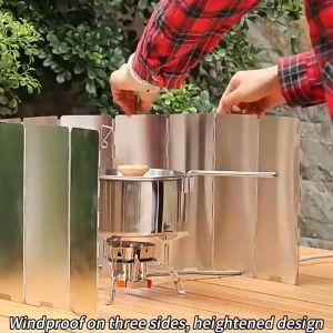 Eadric Ultralight 8 Outdoor Plates Folding Wind Shield for Camping Stoves Kitchen Shipping from the Philippines