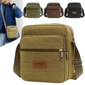 Mens Sidebag For Business Crossbody Bag Fashion Korean Version Mens Canvas Large Capacity Single Shoulder Messenger Bag