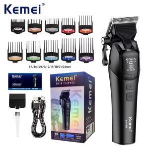 Kemei | Kemei KM-1858 10W Barber Professional Electric Hair Clipper DLC Blade Trimmer Cordless USB Charging Rechargeable Hair Clippers