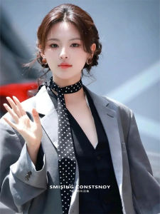 Elegant Polka Dot Silk Scarf for Women Long Thin Necktie Korean Style Summer New Fashion Decorative Rectangle Scarf