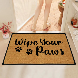 VIKAMA Dễ Thương Puppy Paw Print Chào Mừng Bạn Đến Với Thảm Chùi Chân Nhẹ Ngoài Trời Trong Nhà Cho Nhà Bếp Phòng Ngủ Phòng Khách - Polyester Có Thể Giặt Bằng Máy